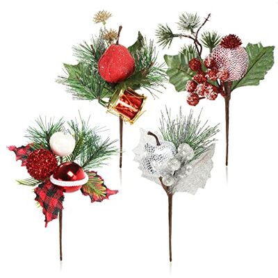 com-four ® 4X Arrangements décoratifs, des brindilles comme Superbes de belles décorations d'intérieur également pour les couronnes - Publicité com-four ® 4X Arrangements décoratifs, des brindilles comme Superbes de belles décorations d'intérieur également pour les couronnes - Publicité