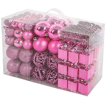 BRUBAKER Boules de Noël & Pointe de Sapin 101 Pièces/Coffret XXL Décoration Arbre de Noël Rose - Publicité BRUBAKER Boules de Noël & Pointe de Sapin 101 Pièces/Coffret XXL Décoration Arbre de Noël Rose - Publicité