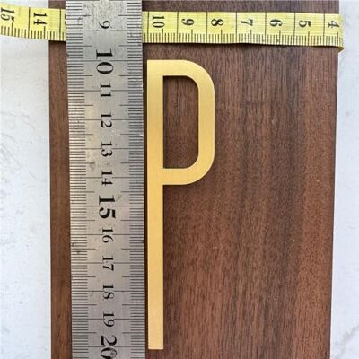 BWRMHME Lettres anglaises autocollantes en laiton massif de 9,9 cm pour décoration murale Numéros de maison en métal Numéros de boîte aux lettres, adresses de rue (lettre P) - Publicité BWRMHME Lettres anglaises autocollantes en laiton massif de 9,9 cm pour décoration murale Numéros de maison en métal Numéros de boîte aux lettres, adresses de rue (lettre P) - Publicité