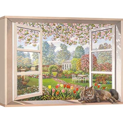 ART – Decoration Murale, Tableau Trompe l'oeil de Andrea Del Missier, Jardin à l'italienne – Impression sur Toile 80x60 cm - Publicité ART – Decoration Murale, Tableau Trompe l'oeil de Andrea Del Missier, Jardin à l'italienne – Impression sur Toile 80x60 cm - Publicité