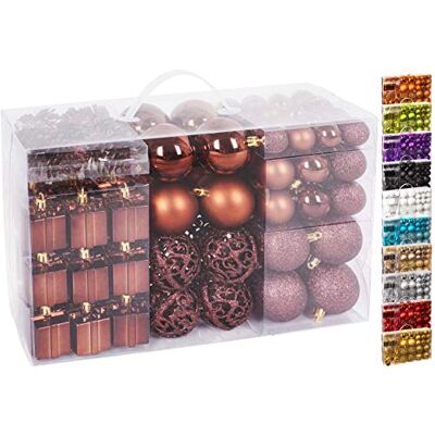 BRUBAKER Boules de Noël & Pointe de Sapin 101 Pièces/Coffret XXL Décoration Arbre de Noël Marron - Publicité BRUBAKER Boules de Noël & Pointe de Sapin 101 Pièces/Coffret XXL Décoration Arbre de Noël Marron - Publicité