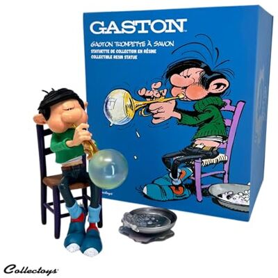 Plastoy Gaston Lagaffe Figurine Gaston invention trompette bulle de savon Résine 16 cm - Publicité Plastoy Gaston Lagaffe Figurine Gaston invention trompette bulle de savon Résine 16 cm - Publicité