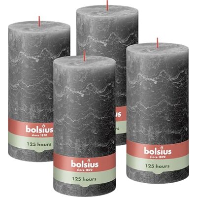 Bolsius Bougies Pillar Rustik XXL anthracite Set de 4-20 x 10 cm Bougies décoratives pour la maison 125 heures de combustion Sans parfum Cire végétale naturelle Sans huile de palme - Publicité Bolsius Bougies Pillar Rustik XXL anthracite Set de 4-20 x 10 cm Bougies décoratives pour la maison 125 heures de combustion Sans parfum Cire végétale naturelle Sans huile de palme - Publicité