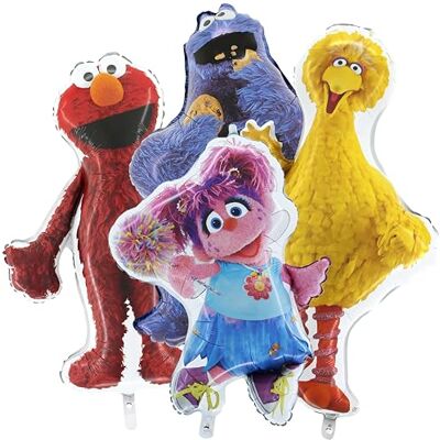 Toyland ® Sesame Street Lot de 4 ballons géants en aluminium Personnages : Abby Cadabby, Big Bird, Cookie Monster et Elmo Décorations pour fêtes d'enfants - Publicité Toyland ® Sesame Street Lot de 4 ballons géants en aluminium Personnages : Abby Cadabby, Big Bird, Cookie Monster et Elmo Décorations pour fêtes d'enfants - Publicité