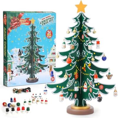 LATERN Calendrier de L'avent de Noël 2025, 24 Jours Calendrier de Compte à Rebours de Noël avec Sapin de Noël en Bois et 36 Décorations pour Enfants Cadeaux de Noël Décoration de Fêtes - Publicité LATERN Calendrier de L'avent de Noël 2025, 24 Jours Calendrier de Compte à Rebours de Noël avec Sapin de Noël en Bois et 36 Décorations pour Enfants Cadeaux de Noël Décoration de Fêtes - Publicité