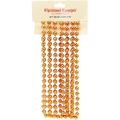 Christmas Concepts ® Chaîne de Perles de 9 Pieds Guirlandes de Perles de Noël Décorations de Noël (Cuivre) - Publicité Christmas Concepts ® Chaîne de Perles de 9 Pieds Guirlandes de Perles de Noël Décorations de Noël (Cuivre) - Publicité