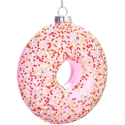 BRUBAKER Suspension pour Sapin de Noël Donut Rose Boule en Verre Soufflé Peinte à la Main Drôle & Originale Décoration Arbre de Noël 9,8 cm - Publicité BRUBAKER Suspension pour Sapin de Noël Donut Rose Boule en Verre Soufflé Peinte à la Main Drôle & Originale Décoration Arbre de Noël 9,8 cm - Publicité