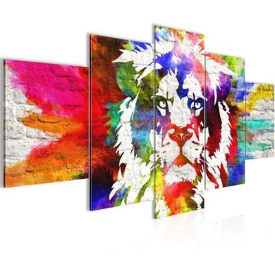 Tableau Graffiti Lion 200 x 100 cm 5 Parties XXL Decoration Murale Dessin Coloré 303551b - Publicité Tableau Graffiti Lion 200 x 100 cm 5 Parties XXL Decoration Murale Dessin Coloré 303551b - Publicité