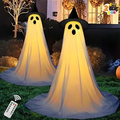 JOYIN Lot de 2 décorations d'halloween de 120 cm, fantômes sur Pied pour extérieur - Publicité JOYIN Lot de 2 décorations d'halloween de 120 cm, fantômes sur Pied pour extérieur - Publicité