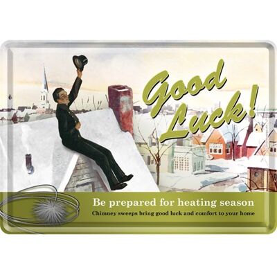 ART Plaque en Metal 10 x 14 cm Good Luck - Publicité ART Plaque en Metal 10 x 14 cm Good Luck - Publicité
