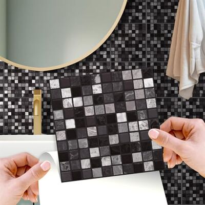 WALPLUS Modèle 15cm(6")@24pcs Carrelage Mosaïque en Marbre Noir et Blanc - Publicité WALPLUS Modèle 15cm(6")@24pcs Carrelage Mosaïque en Marbre Noir et Blanc - Publicité
