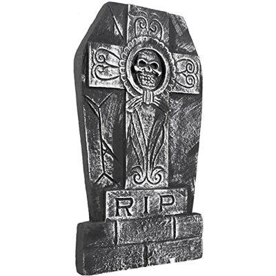 Boland 72018 – Pierre tombale tête de mort RIP env. 50 x 27 cm - Publicité Boland 72018 – Pierre tombale tête de mort RIP env. 50 x 27 cm - Publicité