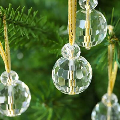 LÈFERS Lot de 12 Mini Boules de Noël en Verre Transparent à Suspendre pour Noël, fête de Mariage, décoration d'intérieur (Transparent) - Publicité LÈFERS Lot de 12 Mini Boules de Noël en Verre Transparent à Suspendre pour Noël, fête de Mariage, décoration d'intérieur (Transparent) - Publicité
