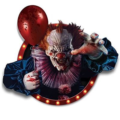 FIESTAS GUIRCA DÉCORATION Murale Clown ADHÉSIF 70X80CM Décoration spécial Halloween Thème(s) : Circus ensanglanté - Publicité FIESTAS GUIRCA DÉCORATION Murale Clown ADHÉSIF 70X80CM Décoration spécial Halloween Thème(s) : Circus ensanglanté - Publicité