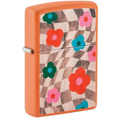 Zippo Briquet Tempête Wavy Flower Orange Mat, Color Image Rechargeable Réutilisable Design Coupe-Vent Coffret Cadeau Fabriqué aux États-Unis - Publicité Zippo Briquet Tempête Wavy Flower Orange Mat, Color Image Rechargeable Réutilisable Design Coupe-Vent Coffret Cadeau Fabriqué aux États-Unis - Publicité