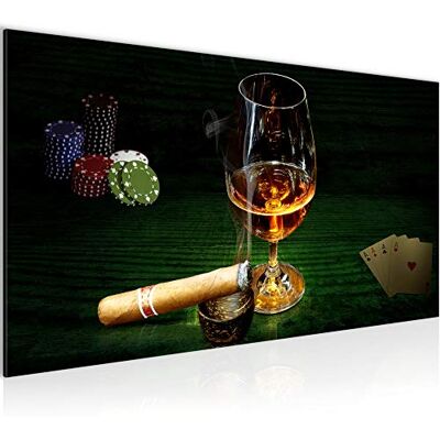 Tableau Decoration Murale Alcool Poker 1 Partie Moderne Toile non tissée Salon Salle Cigare Whisky Vert 502212c - Publicité Tableau Decoration Murale Alcool Poker 1 Partie Moderne Toile non tissée Salon Salle Cigare Whisky Vert 502212c - Publicité