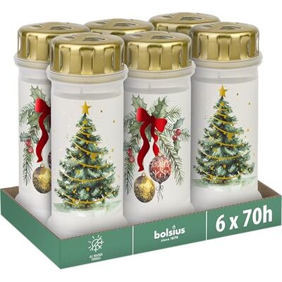 Bolsius Bougie de cimetière n°6 + couvercle Avec motif de Noël Lot de 4 Durée de combustion : 70 heures Cire végétale naturelle Sans huile de palme - Publicité Bolsius Bougie de cimetière n°6 + couvercle Avec motif de Noël Lot de 4 Durée de combustion : 70 heures Cire végétale naturelle Sans huile de palme - Publicité