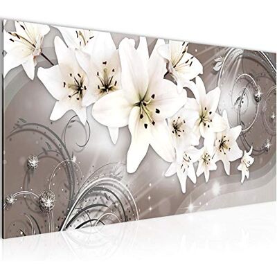 Tableau Decoration Murale Lis Fleurs 1 Partie Moderne Toile non tissée Salon Salle Abstrait Marron Beige 006212c - Publicité Tableau Decoration Murale Lis Fleurs 1 Partie Moderne Toile non tissée Salon Salle Abstrait Marron Beige 006212c - Publicité