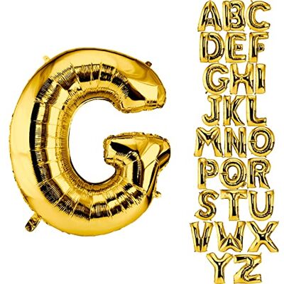 DekoRex Folienballon Gold 40cm Ballon d'anniversaire Mariage Déco (lettre G) - Publicité DekoRex Folienballon Gold 40cm Ballon d'anniversaire Mariage Déco (lettre G) - Publicité