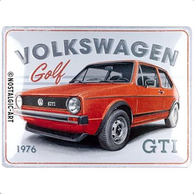 ART Plaque rétro, 30 x 40 cm, VW Golf – GTI 1976 – Idée de cadeau pour le bus Volkswagen, Official License Product (OLP), en métal, design vintage - Publicité ART Plaque rétro, 30 x 40 cm, VW Golf – GTI 1976 – Idée de cadeau pour le bus Volkswagen, Official License Product (OLP), en métal, design vintage - Publicité