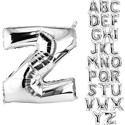 DekoRex Ballon Argent 40cm Ballon Anniversaire Mariage Déco (lettre Z) - Publicité DekoRex Ballon Argent 40cm Ballon Anniversaire Mariage Déco (lettre Z) - Publicité