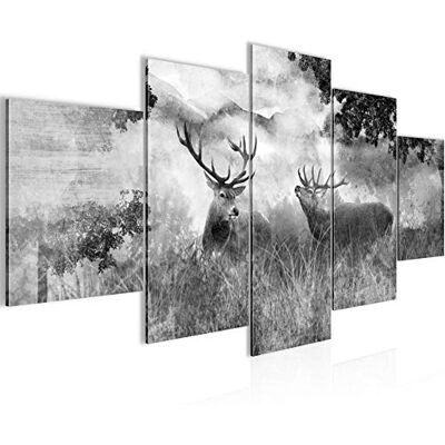 Tableau Cerf La Nature 200 x 100 cm 5 Parties XXL Decoration Murale Dessin Noir Blanc 011451c - Publicité Tableau Cerf La Nature 200 x 100 cm 5 Parties XXL Decoration Murale Dessin Noir Blanc 011451c - Publicité