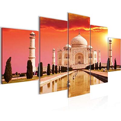 Tableau Taj Mahal Inde 200 x 100 cm 5 Parties XXL Decoration Murale Dessin Rouge 600551a - Publicité Tableau Taj Mahal Inde 200 x 100 cm 5 Parties XXL Decoration Murale Dessin Rouge 600551a - Publicité