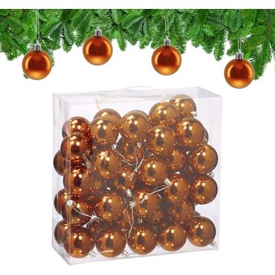 Relaxdays Boule de Noël, Brillante, lot Pratique de 50, en Plastique, pour Le Sapin, diamètre : 6 cm, Orange - Publicité Relaxdays Boule de Noël, Brillante, lot Pratique de 50, en Plastique, pour Le Sapin, diamètre : 6 cm, Orange - Publicité