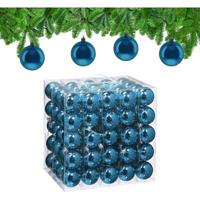 Relaxdays Boule de Noël, lot Pratique de 100, Brillante, Plastique Robuste, pour Le Sapin, diamètre : 6 cm, Bleu Cyan - Publicité Relaxdays Boule de Noël, lot Pratique de 100, Brillante, Plastique Robuste, pour Le Sapin, diamètre : 6 cm, Bleu Cyan - Publicité