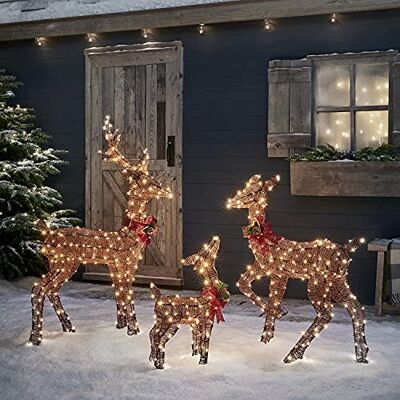 Lights4fun Déco Lumineuse Trio de Rennes de Noël en Fils de Coton Marrons avec LED Blanc Chaud pour Extérieur - Publicité Lights4fun Déco Lumineuse Trio de Rennes de Noël en Fils de Coton Marrons avec LED Blanc Chaud pour Extérieur - Publicité