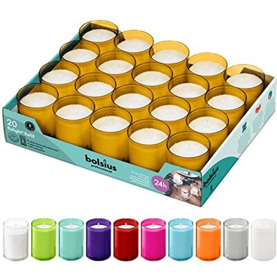 Bolsius Lot de 20 bougies ReLight en récipient ambre 64/50 (24 heures) - Publicité Bolsius Lot de 20 bougies ReLight en récipient ambre 64/50 (24 heures) - Publicité