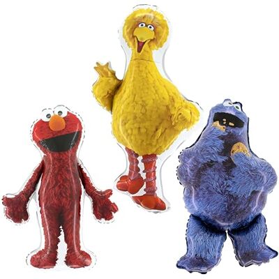 Toyland ® Lot de 3 ballons en aluminium Sesame Street 1 x 39" Big Bird, 1 x 37" Elmo et 1 x 35" Cookie Monster Décorations de fête pour enfants - Publicité Toyland ® Lot de 3 ballons en aluminium Sesame Street 1 x 39" Big Bird, 1 x 37" Elmo et 1 x 35" Cookie Monster Décorations de fête pour enfants - Publicité
