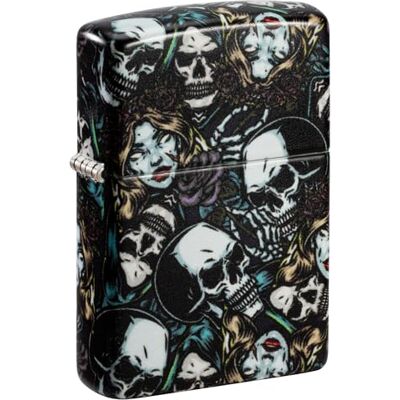 Zippo Briquet Tempête Modèle Crâne Gothique 540 Color, All Over, Multicolore Rechargeable Réutilisable Design Coupe-Vent Coffret Cadeau Fabriqué aux États-Unis - Publicité Zippo Briquet Tempête Modèle Crâne Gothique 540 Color, All Over, Multicolore Rechargeable Réutilisable Design Coupe-Vent Coffret Cadeau Fabriqué aux États-Unis - Publicité