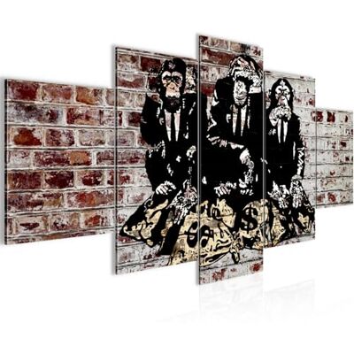 Tableau Trois Singes 200 x 100 cm 5 Parties XXL Decoration Murale Dessin Marron 303451c - Publicité Tableau Trois Singes 200 x 100 cm 5 Parties XXL Decoration Murale Dessin Marron 303451c - Publicité