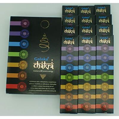 GOLOKA Encens Chakra 12 Boîte de 15 gr, C/U 120 bâtons - - Publicité GOLOKA Encens Chakra 12 Boîte de 15 gr, C/U 120 bâtons - - Publicité