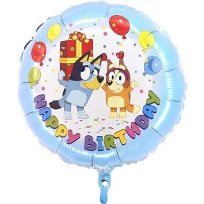 Toyland ® 46 cm (18") Ballon rond en aluminium avec personnages Happy Birthday Bluey & Bingo Décorations de fête pour enfants - Publicité Toyland ® 46 cm (18") Ballon rond en aluminium avec personnages Happy Birthday Bluey & Bingo Décorations de fête pour enfants - Publicité