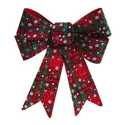 Toyland Grand nœud décoratif de Noël en Tartan, 33 cm Suspendu Plastique avec tissu Occasion: Noël - Publicité Toyland Grand nœud décoratif de Noël en Tartan, 33 cm Suspendu Plastique avec tissu Occasion: Noël - Publicité