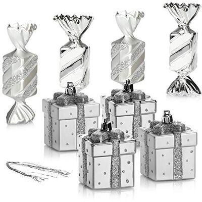 com-four ® 8X Ensemble de Pendentif Arbre de Noël pièces, décorations - Publicité com-four ® 8X Ensemble de Pendentif Arbre de Noël pièces, décorations - Publicité