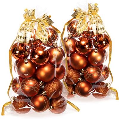 com-four ® 40x Boules de Noël, Boules de Sapin de Noël incassables décorations pour sapin de Noël avec pendentifs Ø 6 cm - Publicité com-four ® 40x Boules de Noël, Boules de Sapin de Noël incassables décorations pour sapin de Noël avec pendentifs Ø 6 cm - Publicité