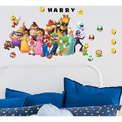 RoomMates RMK5094GM Alphabet géant Super Mario Autocollants muraux à décoller et à Coller, Green, Red, Yellow - Publicité RoomMates RMK5094GM Alphabet géant Super Mario Autocollants muraux à décoller et à Coller, Green, Red, Yellow - Publicité