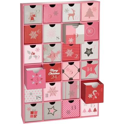 BRUBAKER Calendrier de l'Avent à Remplir pour Femmes et Filles Magie de Noël Rose Pink Calendrier de Noël DIY avec 24 Petites Portes pour Coupons, Bonbons et Autres Surprises 39 cm - Publicité BRUBAKER Calendrier de l'Avent à Remplir pour Femmes et Filles Magie de Noël Rose Pink Calendrier de Noël DIY avec 24 Petites Portes pour Coupons, Bonbons et Autres Surprises 39 cm - Publicité