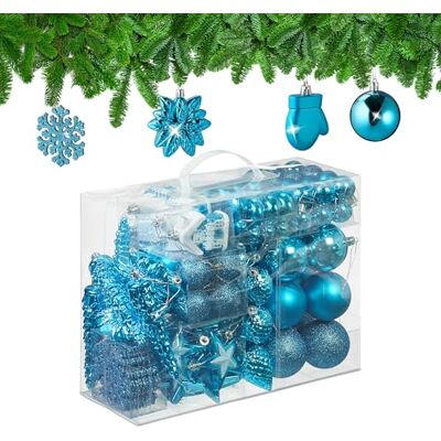 Relaxdays - Ensemble de 100 Boules de Noël, Glitter & Mat, 10 Designs - Décoration de Noël - Publicité Relaxdays - Ensemble de 100 Boules de Noël, Glitter & Mat, 10 Designs - Décoration de Noël - Publicité