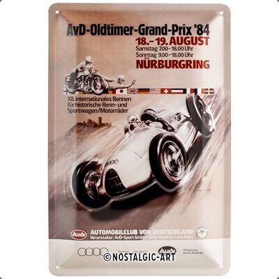 ART Merchandising 20286 AVD Oldtimer Antique Voiture Audi Grand Prix Plaque en métal 20 x 30 cm - Publicité ART Merchandising 20286 AVD Oldtimer Antique Voiture Audi Grand Prix Plaque en métal 20 x 30 cm - Publicité