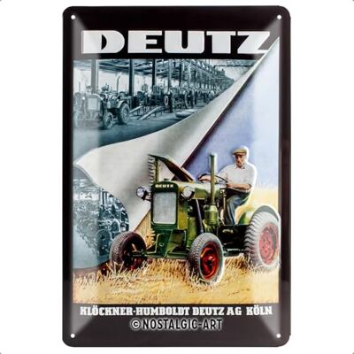 ART Plaque vintage Farmlands – Deutz Klöckner – Idée de cadeau pour les fans de tracteurs, en métal, Déco design retro, 20 x 30 cm - Publicité ART Plaque vintage Farmlands – Deutz Klöckner – Idée de cadeau pour les fans de tracteurs, en métal, Déco design retro, 20 x 30 cm - Publicité