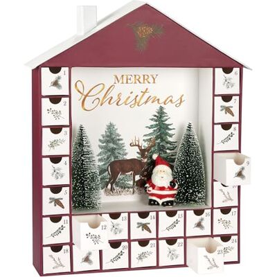 BRUBAKER Calendrier de l'Avent à Remplir Maison de Noël DIY avec Père Noël en Céramique Calendrier avec 24 Portes pour Coupons, Bonbons et autres Surprises 44 cm - Publicité BRUBAKER Calendrier de l'Avent à Remplir Maison de Noël DIY avec Père Noël en Céramique Calendrier avec 24 Portes pour Coupons, Bonbons et autres Surprises 44 cm - Publicité