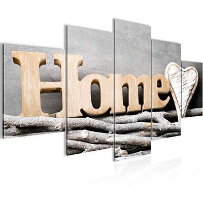 Tableau Home Coeur 200 x 100 cm 5 Parties XXL Decoration Murale Dessin Gris Beige 009551a - Publicité Tableau Home Coeur 200 x 100 cm 5 Parties XXL Decoration Murale Dessin Gris Beige 009551a - Publicité