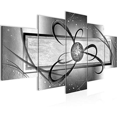 Tableau Abstrait 200 x 100 cm 5 Parties XXL Decoration Murale Dessin Noir Blanc Gris 101151c - Publicité Tableau Abstrait 200 x 100 cm 5 Parties XXL Decoration Murale Dessin Noir Blanc Gris 101151c - Publicité