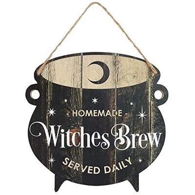 something different Panneau à suspendre en MDF « Witches Brew » noir fantaisiste – 25 cm x 25 cm (1 pièce) – Décoration d'Halloween ludique et adorable accessoire de cuisine - Publicité something different Panneau à suspendre en MDF « Witches Brew » noir fantaisiste – 25 cm x 25 cm (1 pièce) – Décoration d'Halloween ludique et adorable accessoire de cuisine - Publicité