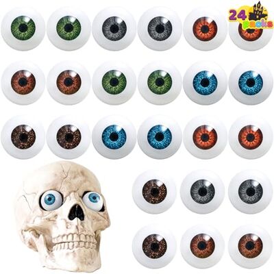JOYIN Lot de 24 yeux réalistes effrayants d'Halloween, 12 paires de globes oculaires en plastique creux pour Halloween Trick or Treat Party Craft Decoration, Horror Prop Decor - Publicité JOYIN Lot de 24 yeux réalistes effrayants d'Halloween, 12 paires de globes oculaires en plastique creux pour Halloween Trick or Treat Party Craft Decoration, Horror Prop Decor - Publicité