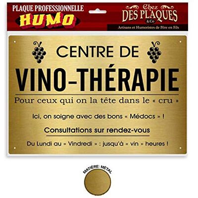 Sud Trading Company - Vino-Thérapie - 30 x 20 cm - Plaque métallique - Publicité Sud Trading Company - Vino-Thérapie - 30 x 20 cm - Plaque métallique - Publicité